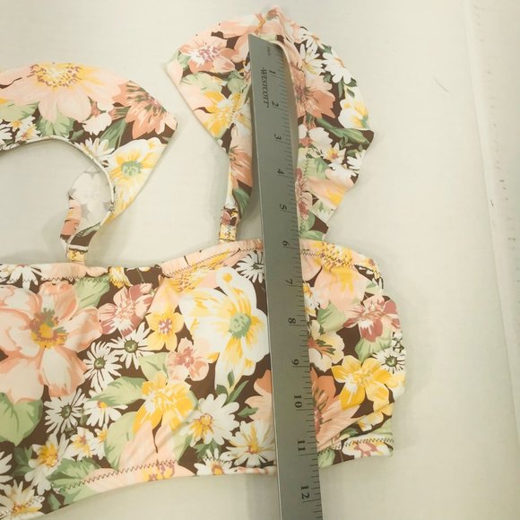 Shade And Shore Women's Size 34DD Ruffle Strap Bikini Swim Top Cinnamon NWOT - Picture 12 of 12